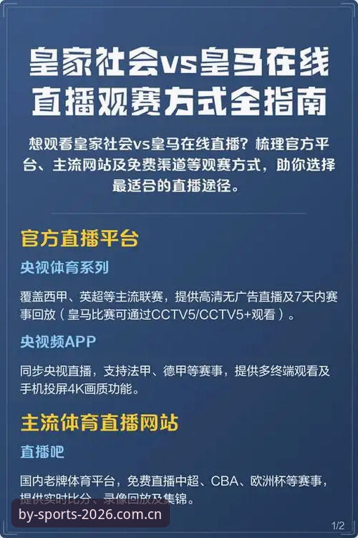 BY体育赛事直播2026全面评测：正版平台究竟能带来怎样的观赛体验？